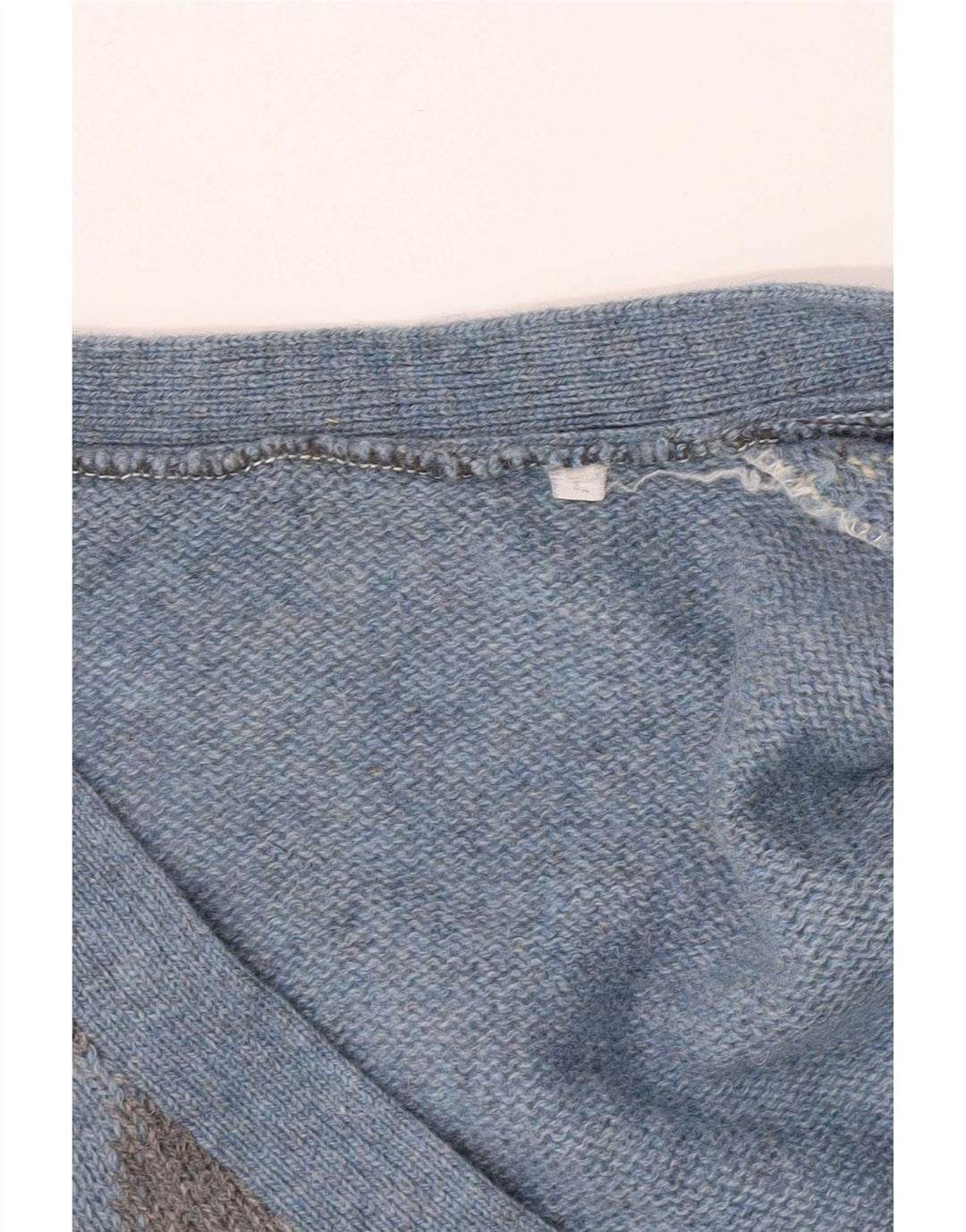 Suéter cardigã masculino vintage grande azul Argyle/Diamante