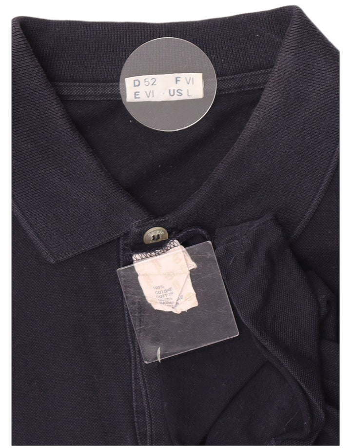 Camisa pólo masculina Sergio Tacchini grande algodão azul marinho