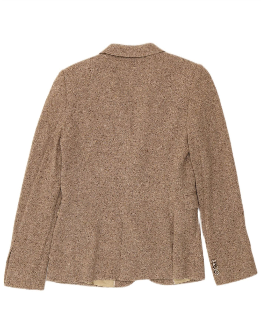 Jaqueta blazer feminina de malha com 2 botões Massimo Dutti UE 40 médio bege manchado