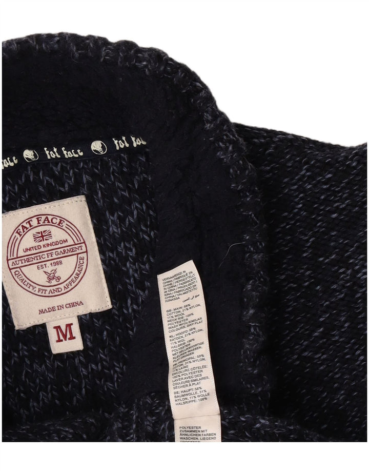 Suéter masculino Fat Face com gola redonda e algodão manchado azul marinho médio
