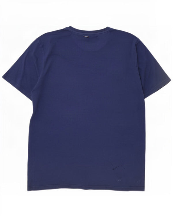 Camiseta masculina com estampa geográfica Napapijri grande azul marinho