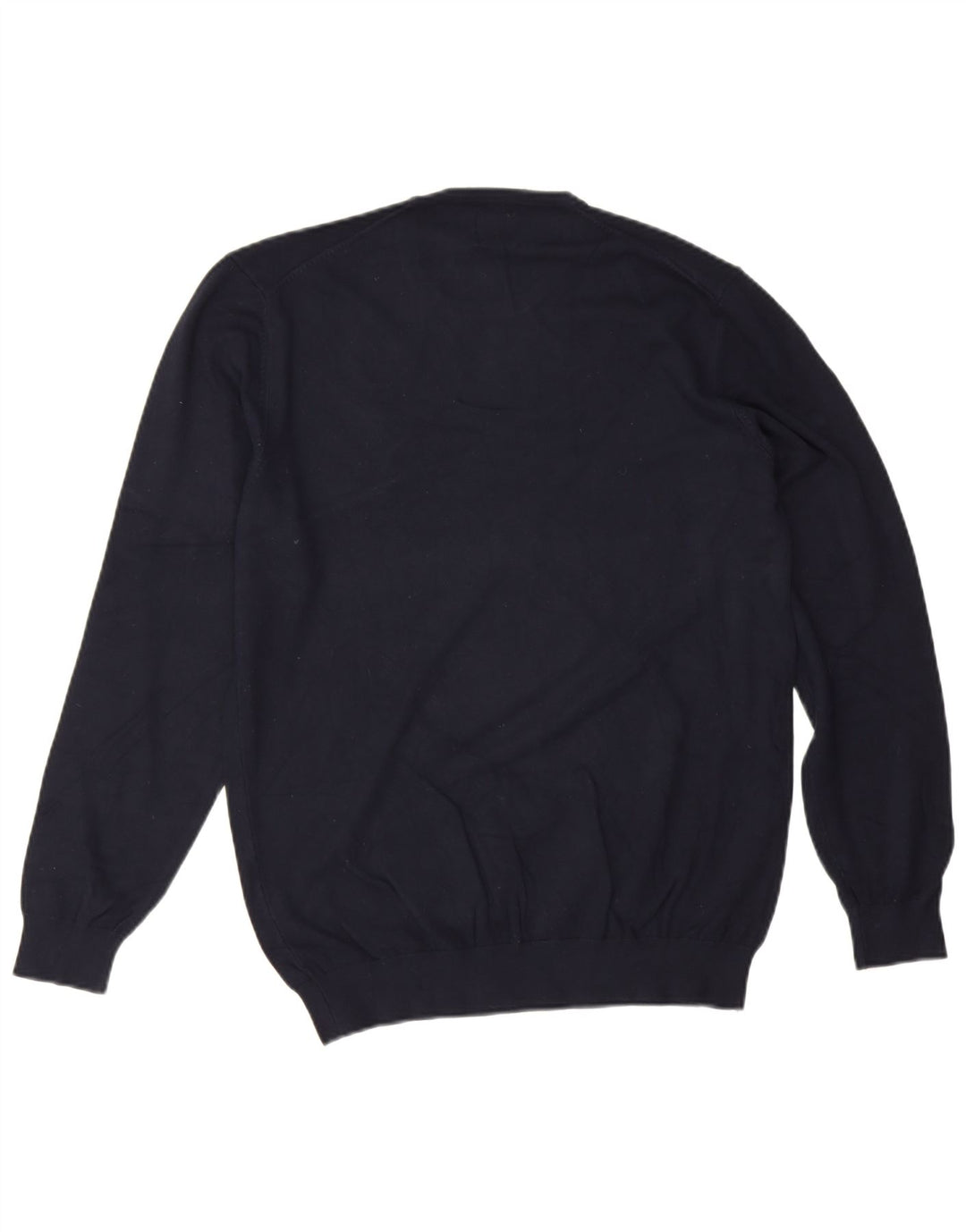 Zara Suéter masculino com gola redonda e viscose azul marinho médio