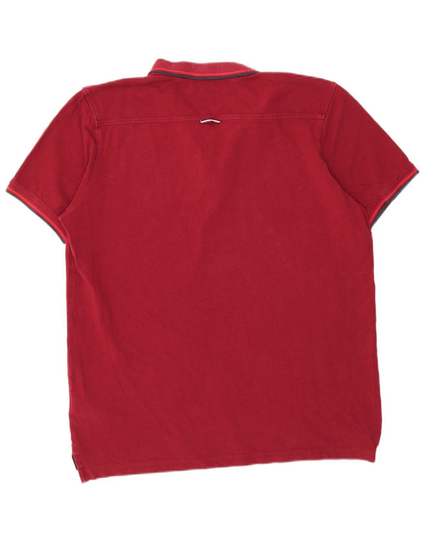 Camisa polo masculina Tommy Hilfiger Slim Fit 2XL algodão borgonha