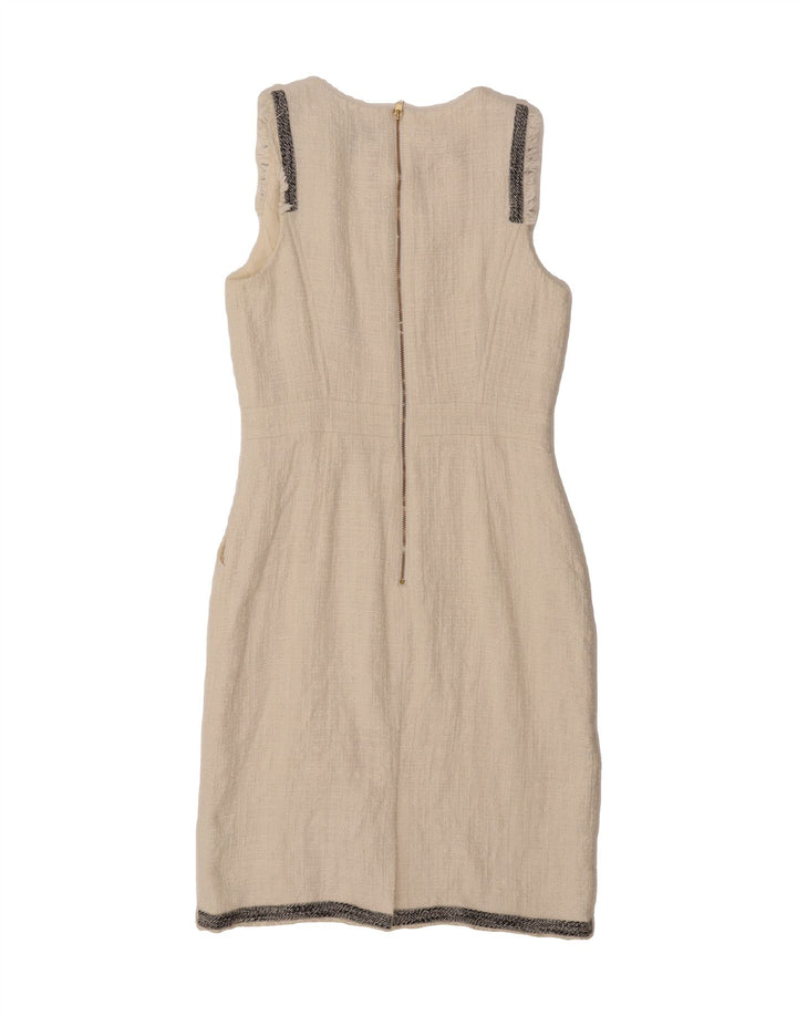 J. CREW Womens Sleeveless Sheath Dress US 4 Small Off White Cotton Vintage J. Crew and Second-Hand J. Crew from Messina Hembry 