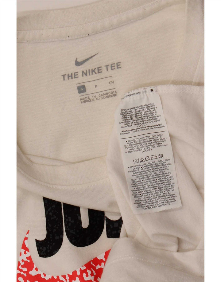 Camiseta Nike masculina gráfica top pequeno algodão branco