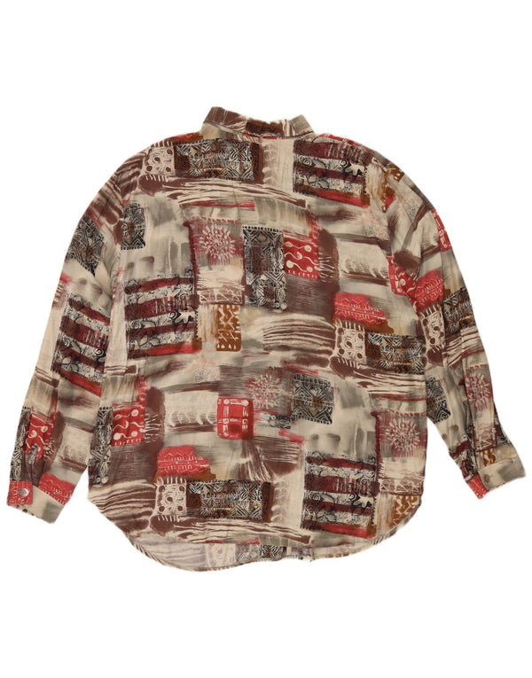 Blusa feminina vintage oversized IT 48 XL patchwork multicolorido