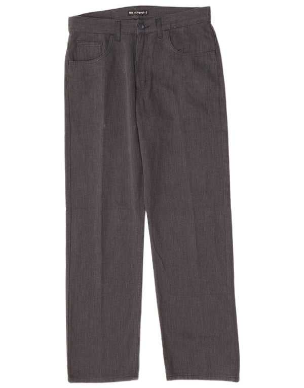 Calça masculina Marks & Spencer Autograph Straight Casual W34 L31 Algodão Cinza