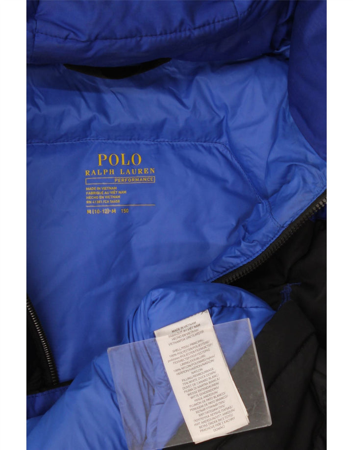 Jaqueta acolchoada masculina Polo Ralph Lauren 10-11 anos médio preto colorblock