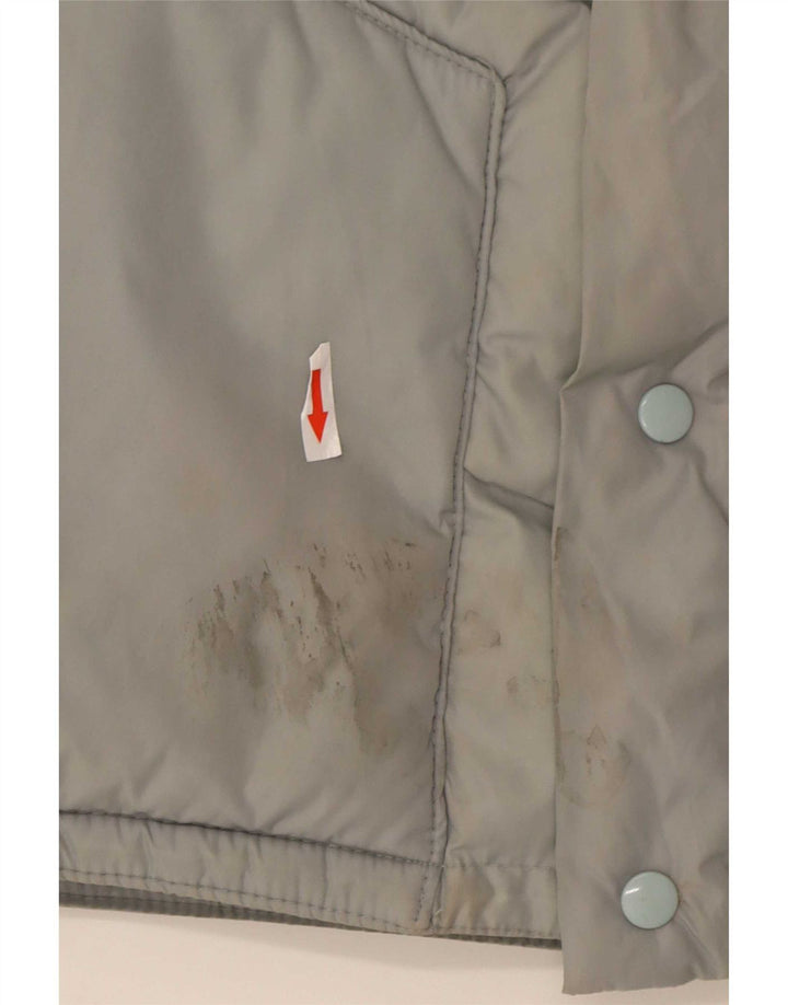 Jaqueta masculina acolchoada com capuz Fiorucci UK 38 cinza médio Colourblock Nylon