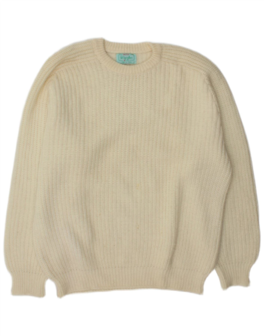Suéter masculino Benetton com gola canoa XL off white