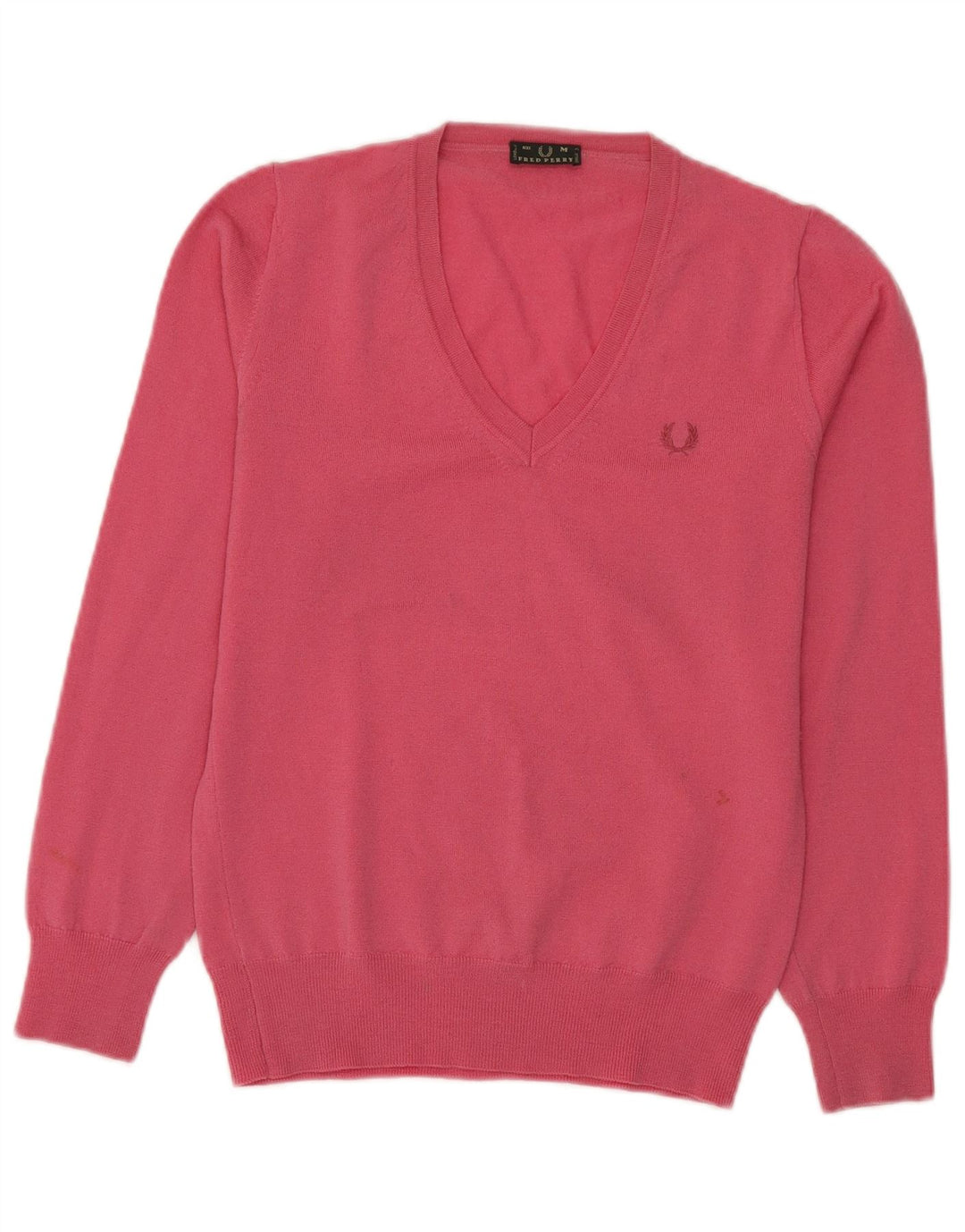 Suéter feminino Fred Perry com decote em V Reino Unido 12 rosa médio