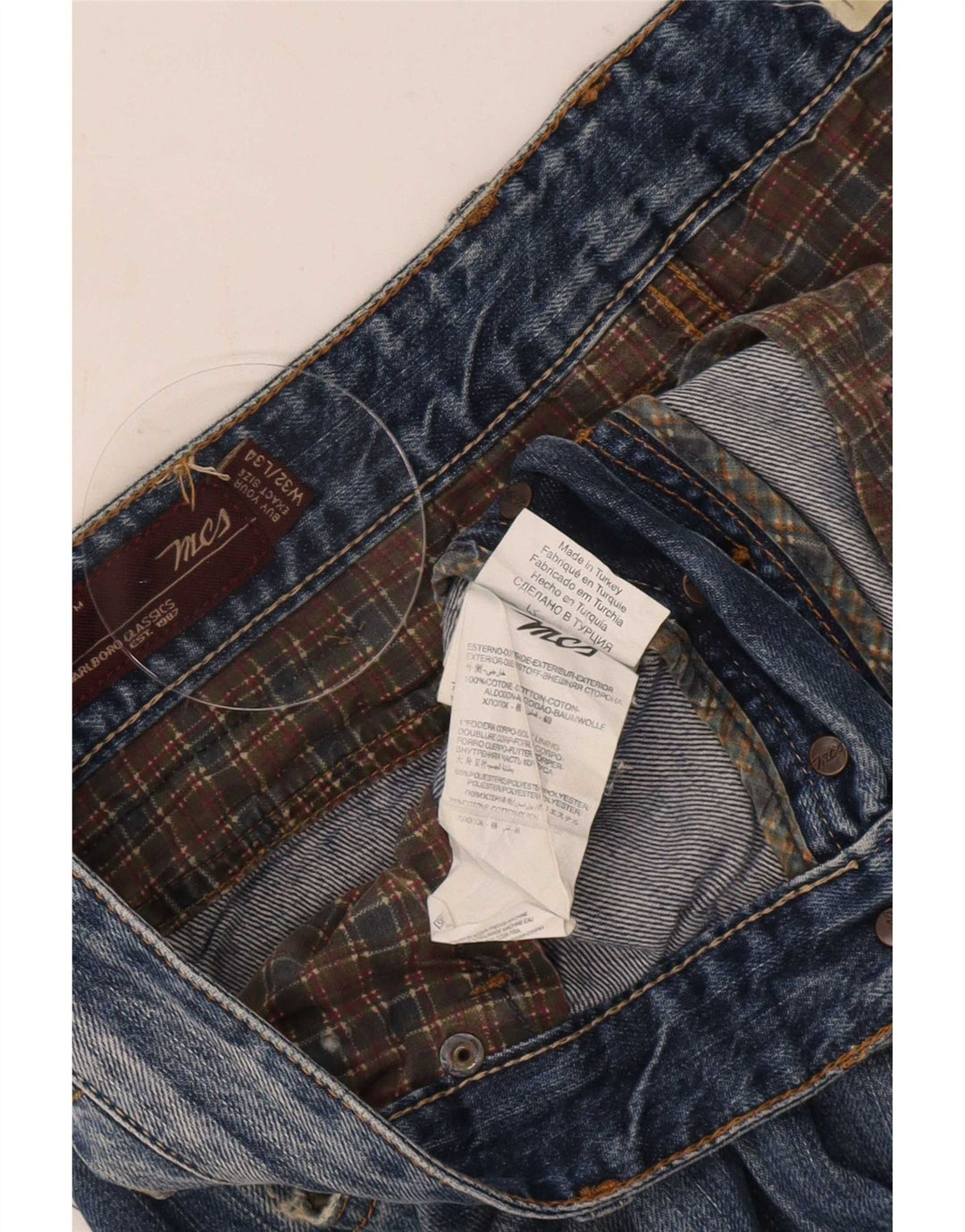 Marlboro Classics Masculino Slim Jeans W32 L34 Azul Algodão