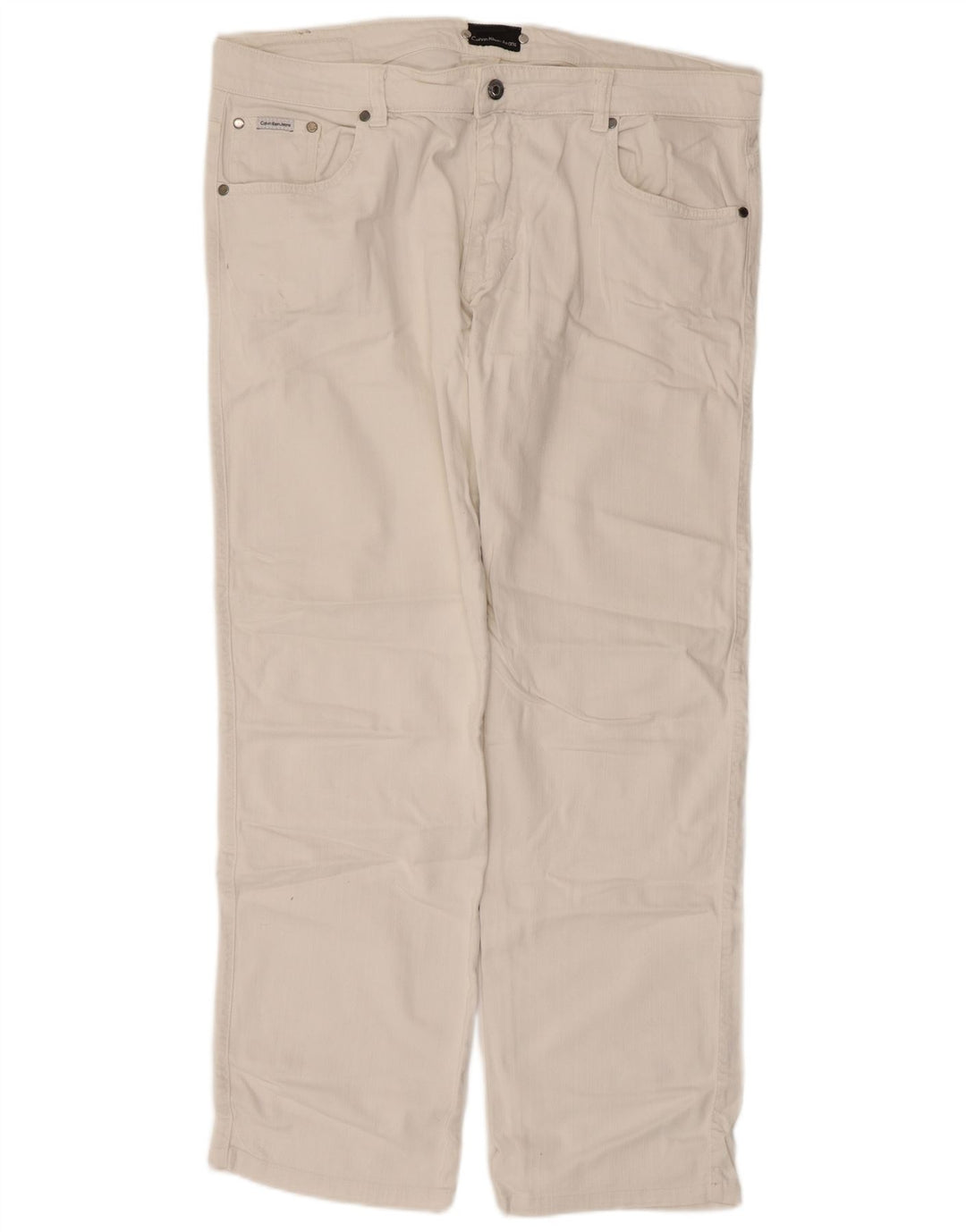 Calça jeans reta masculina Calvin Klein W38 L30 algodão branco