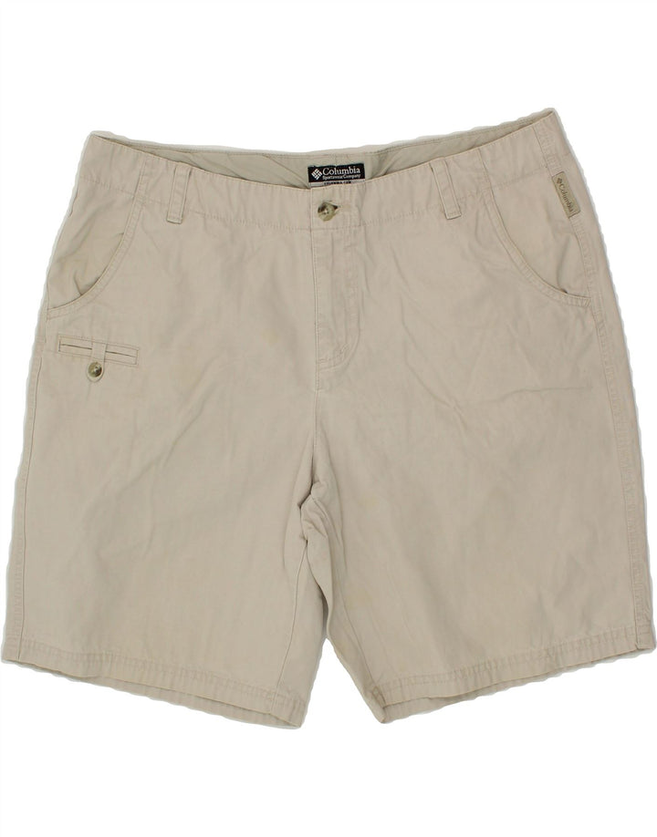 COLUMBIA Womens Bermuda Shorts UK 18 XL W34  Beige Cotton Vintage Columbia and Second-Hand Columbia from Messina Hembry 