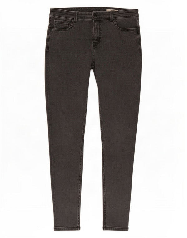 Jeans skinny feminino Marks & Spencer Reino Unido 14 grande W30 L29 algodão cinza