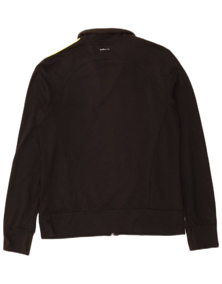 Adidas Womens Tracksuit Top Jacket UK 12/14 Médio Preto Poliéster