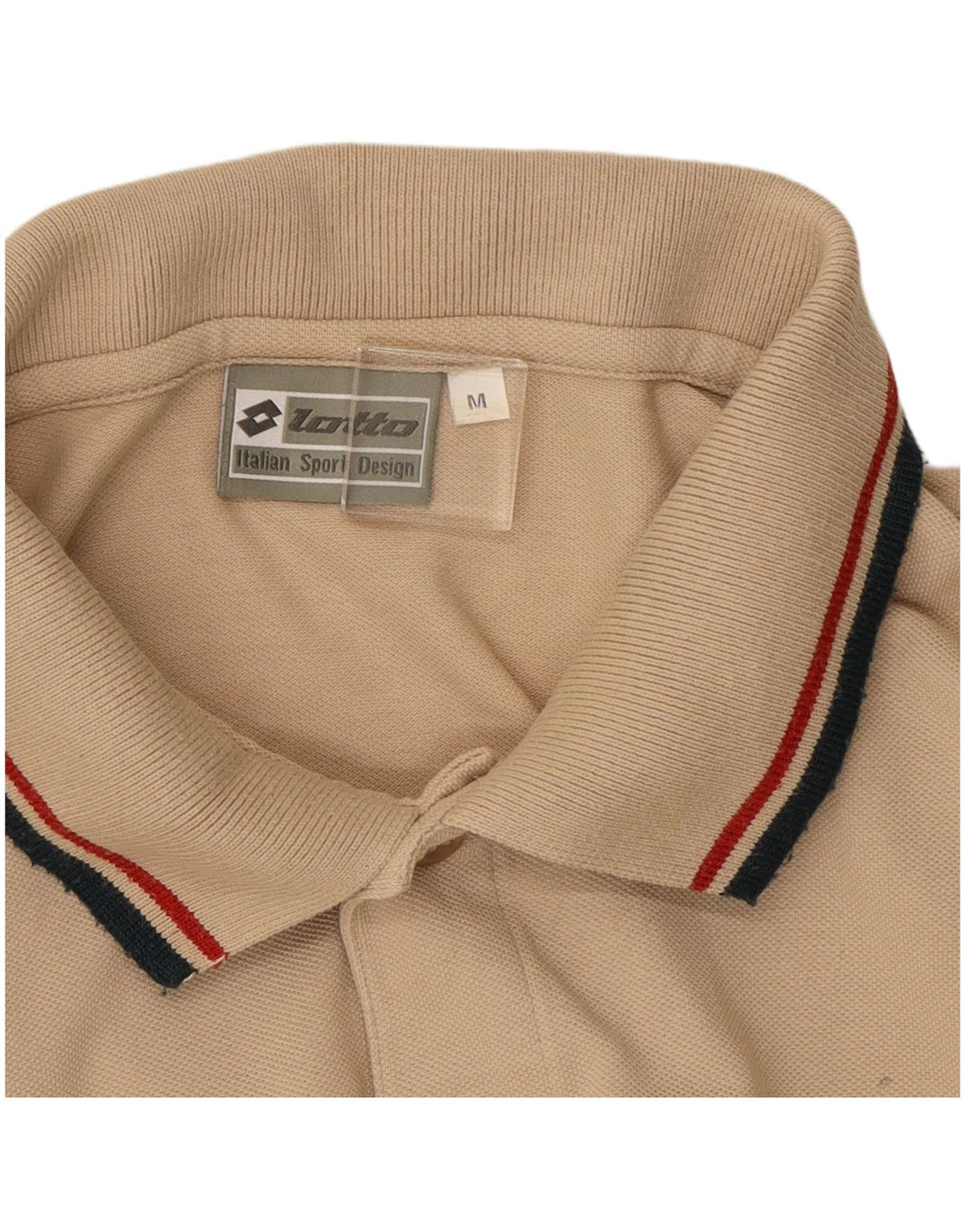 Camisa polo masculina de manga comprida Lotto algodão bege médio