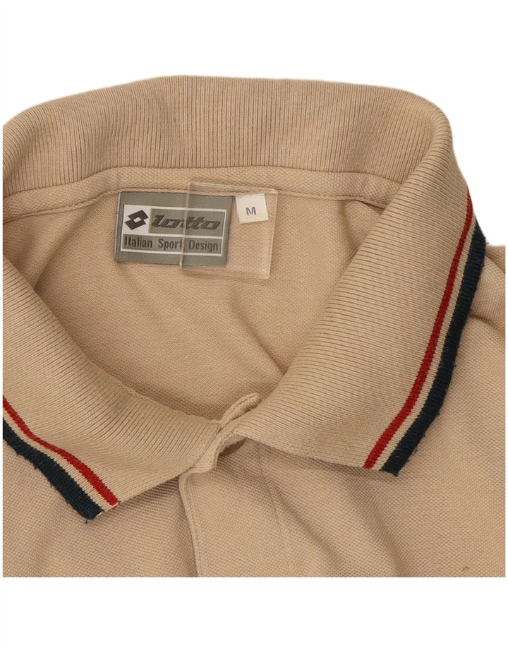 Camisa polo masculina de manga comprida Lotto algodão bege médio