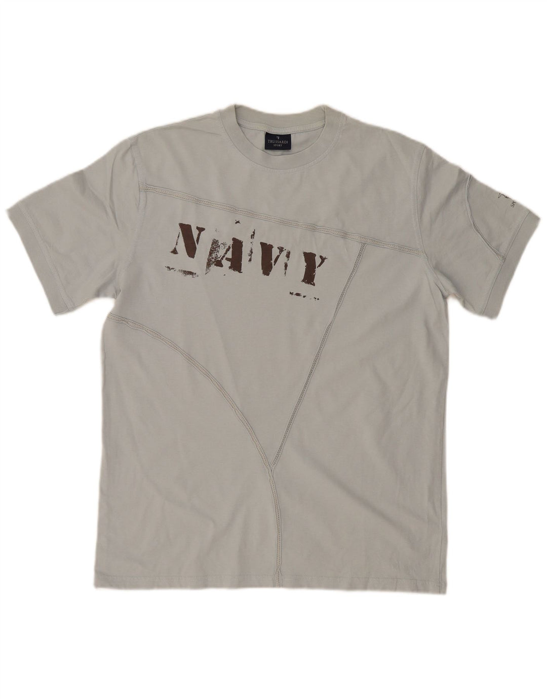 Camiseta gráfica masculina TRUSSARDI Top XL algodão azul