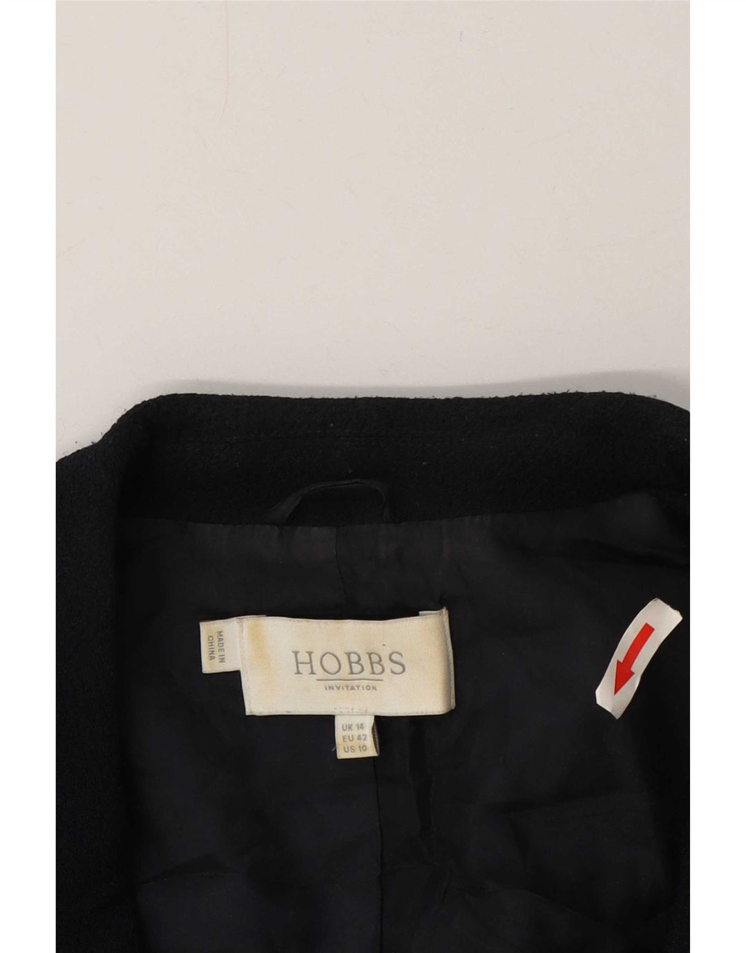 Jaqueta blazer feminina Hobbs com 2 botões Reino Unido 14 grande poliéster azul marinho