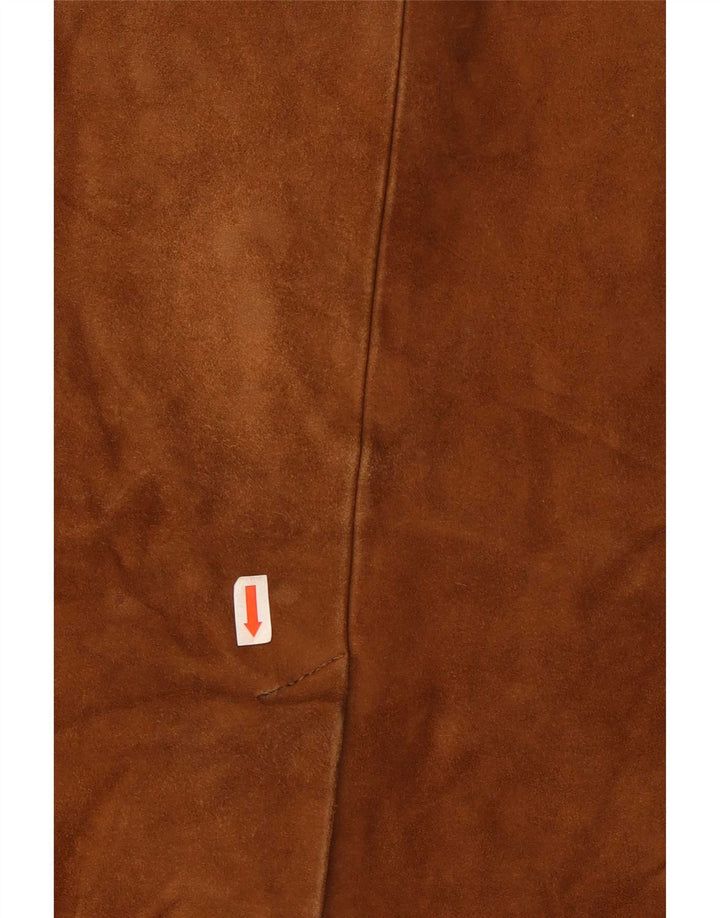 Jaqueta blazer masculina vintage de camurça com 3 botões IT 50 grande marrom