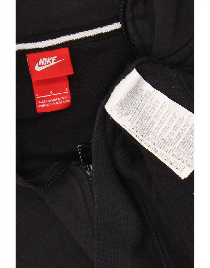 Suéter Nike masculino com capuz e zíper grande de algodão preto