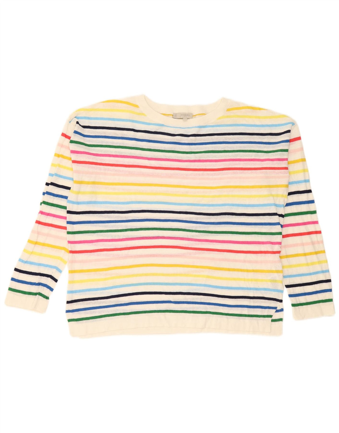 Suéter feminino Hobbs com gola canoa UK 14 listrado médio multicolorido