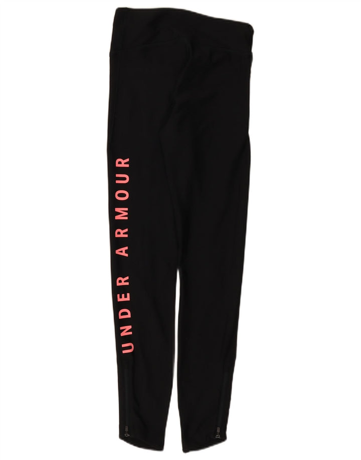 Under Armour Womens Heat Gear Graphic Leggings Reino Unido 10 Pequeno Preto