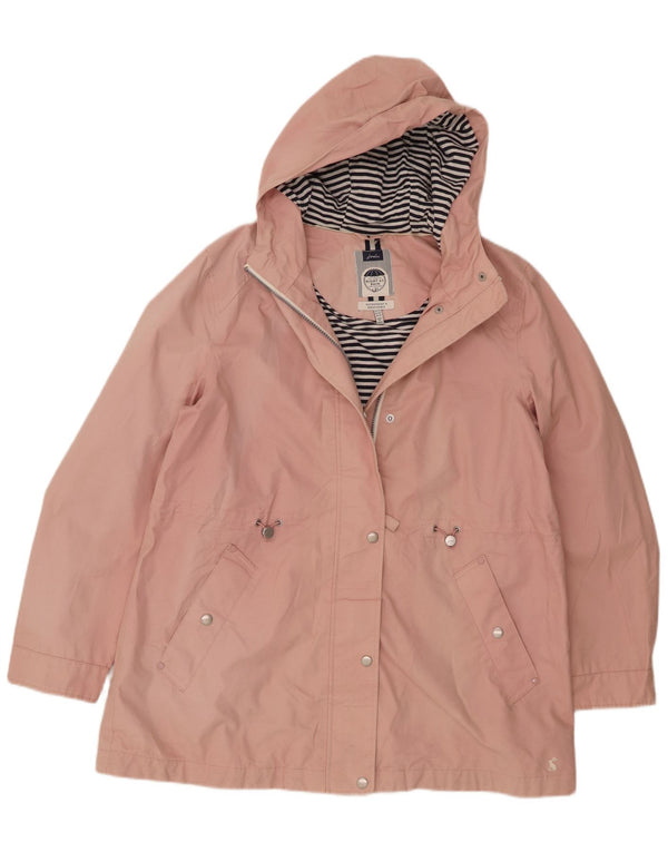 Capa de chuva feminina com capuz Joules UK 14 grande algodão rosa