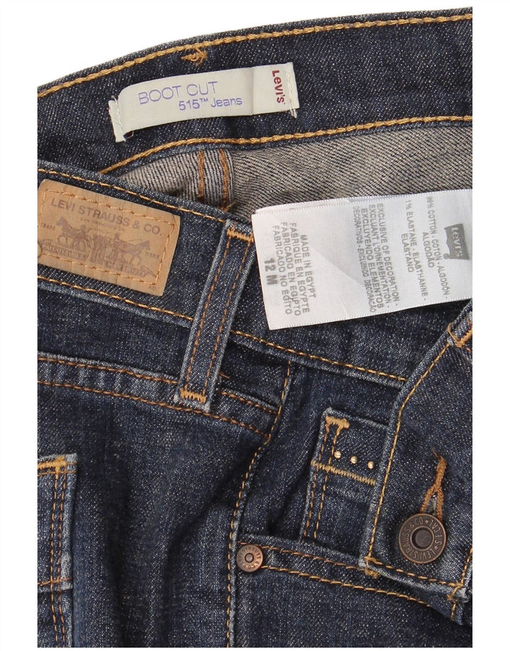 Levi's feminino 515 bootcut jeans US 12 grande W34 L32 azul marinho algodão