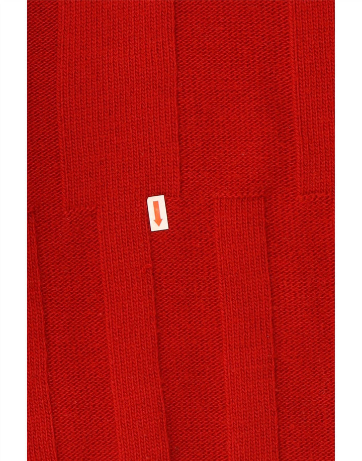 Suéter masculino Lacoste com gola redonda, tamanho 4, lã vermelha média