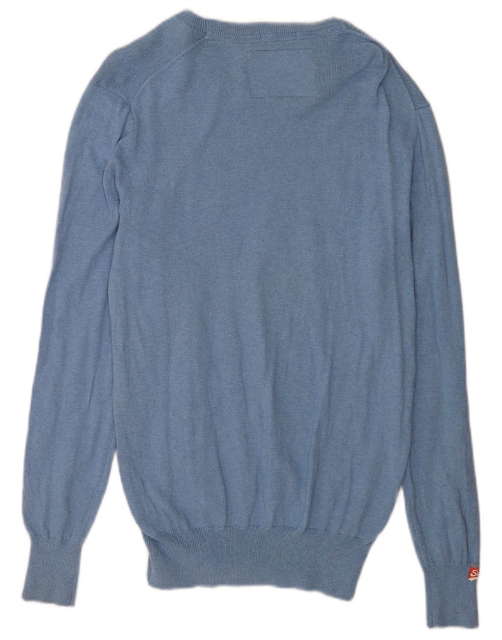 Suéter masculino Superdry com gola canoa grande algodão azul