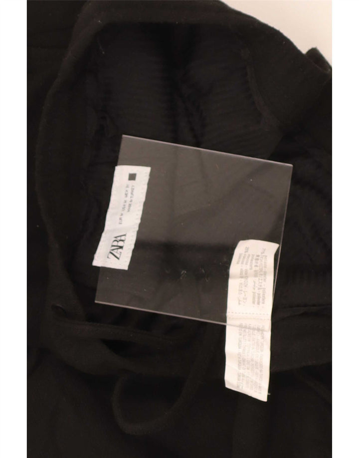 Zara Mens Casual Shorts Médio W30 Poliéster Preto