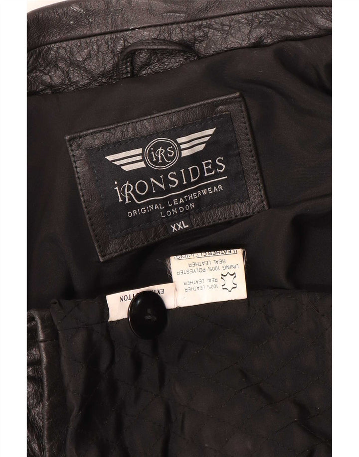 Ironsides Casaco de couro masculino UK 44 2XL Preto