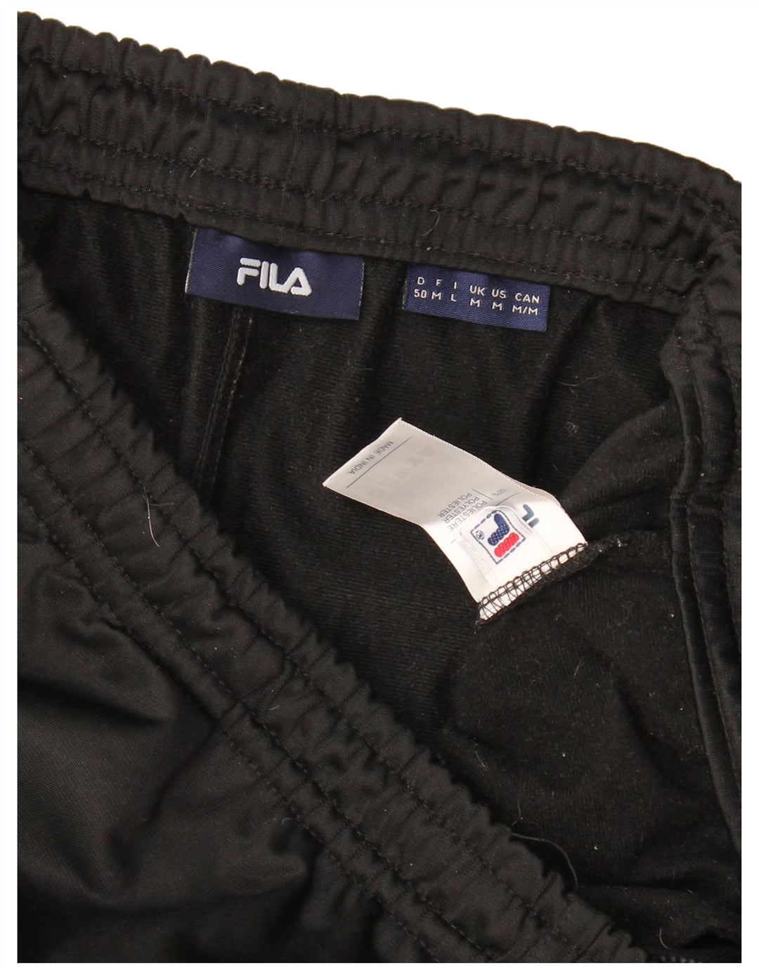 Calça de treino feminina Fila UK 14 poliéster colorblock preto médio