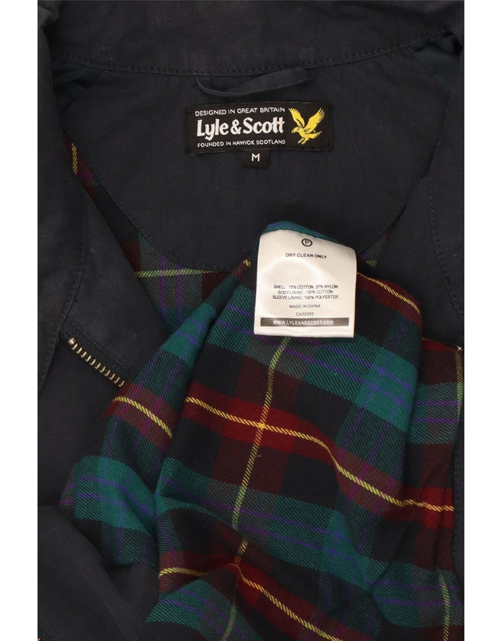 Jaqueta bomber masculina Lyle & Scott Reino Unido 38 algodão azul marinho médio