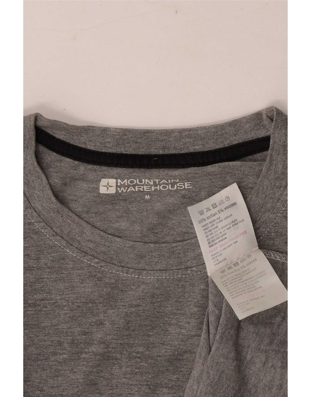 Camiseta masculina gráfica Mountain Warehouse algodão manchado cinza médio