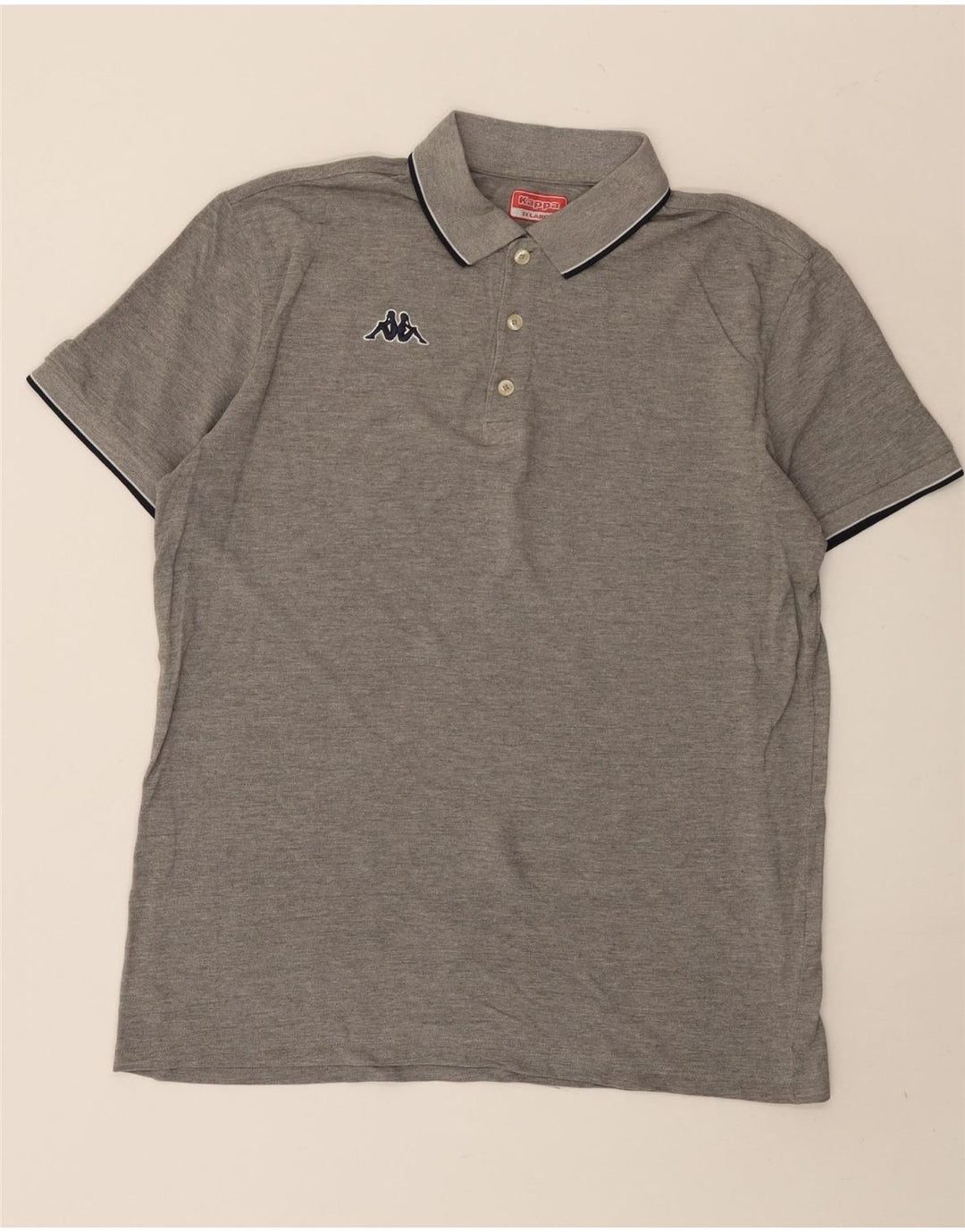 Camisa polo masculina Kappa 2XL algodão listrado cinza