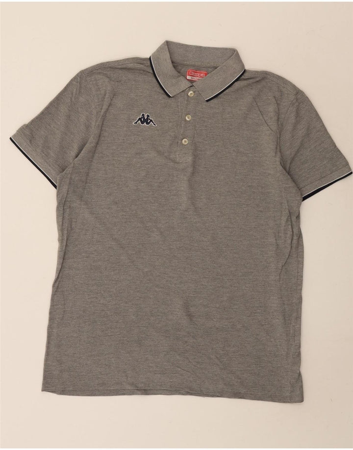 Camisa polo masculina Kappa 2XL algodão listrado cinza