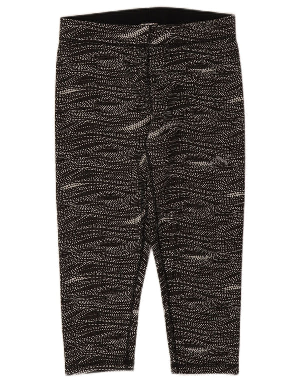 Puma Womens Capri Leggings UK 14 Médio Preto Listrado Poliéster