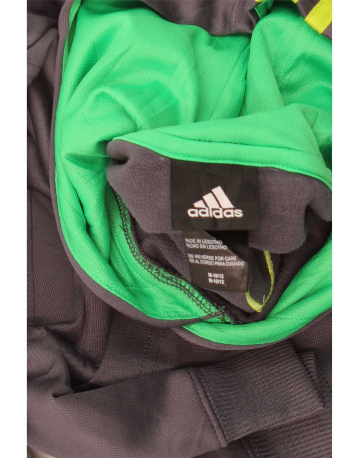 Adidas Mens Graphic Hoodie Jumper Médio Cinza Colourblock Poliéster