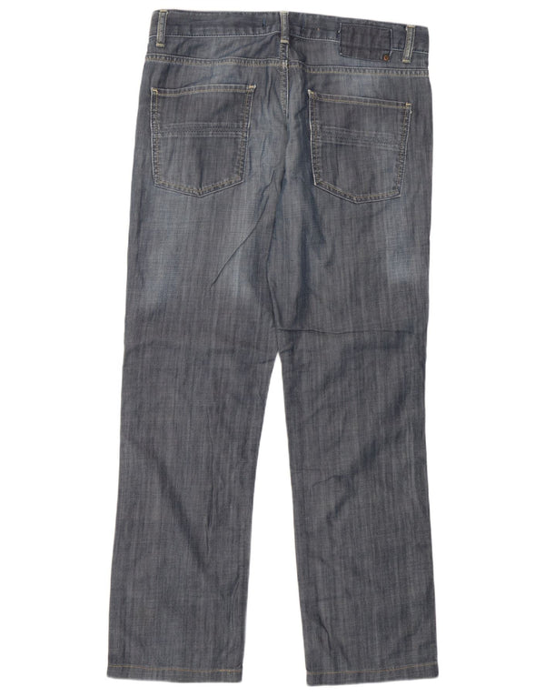 Zara Mens Straight Jeans EU 42 Grande W32 L30 Azul Algodão