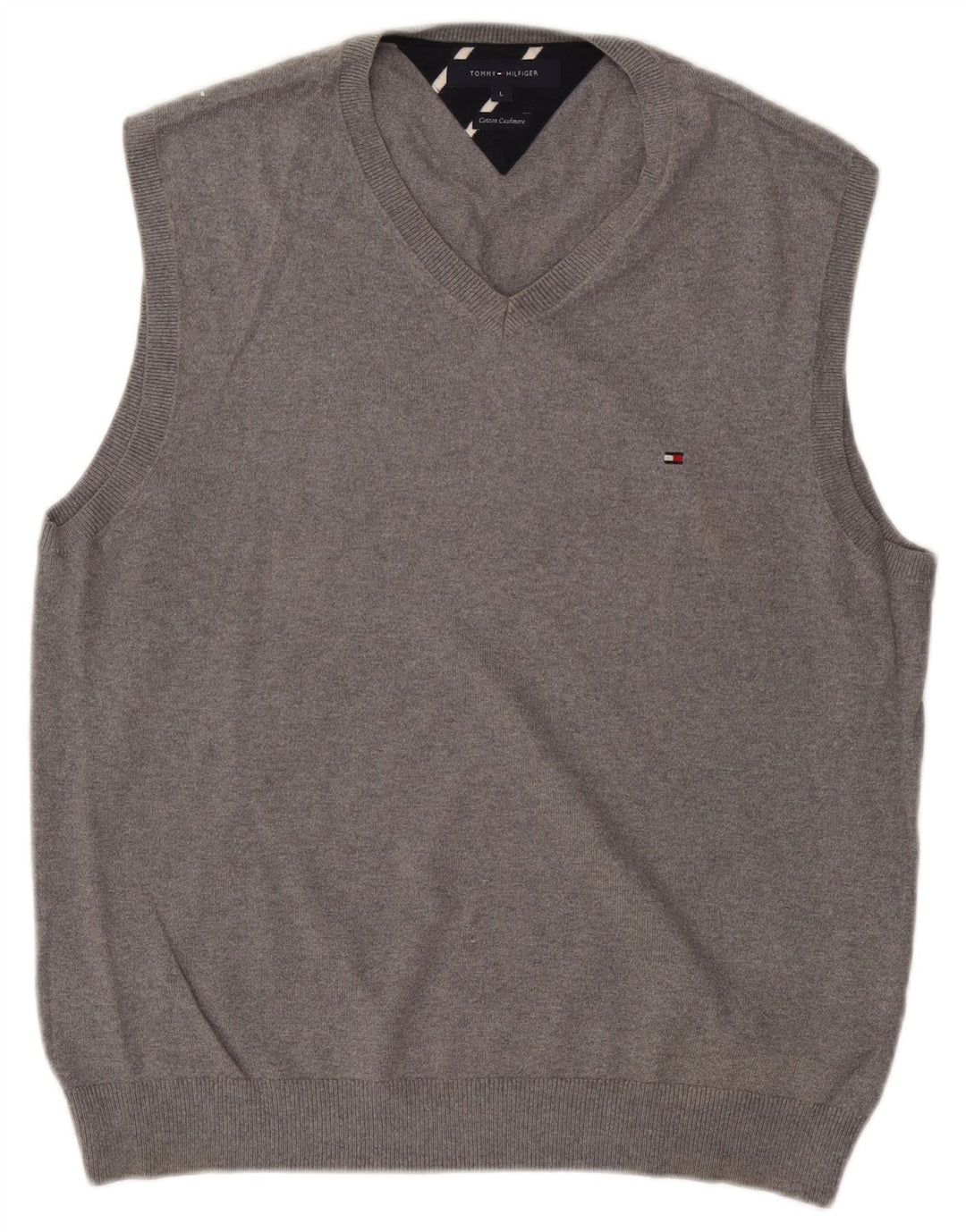 TOMMY HILFIGER Mens Vest Tank Top Large Grey Cotton