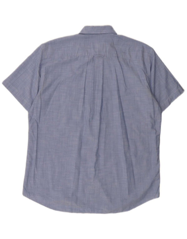 Camisa masculina de manga curta LACOSTE tamanho 40 algodão azul médio