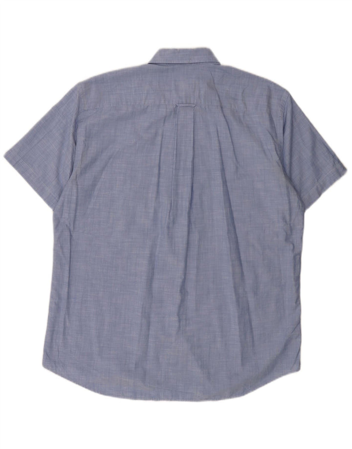 Camisa masculina de manga curta LACOSTE tamanho 40 algodão azul médio