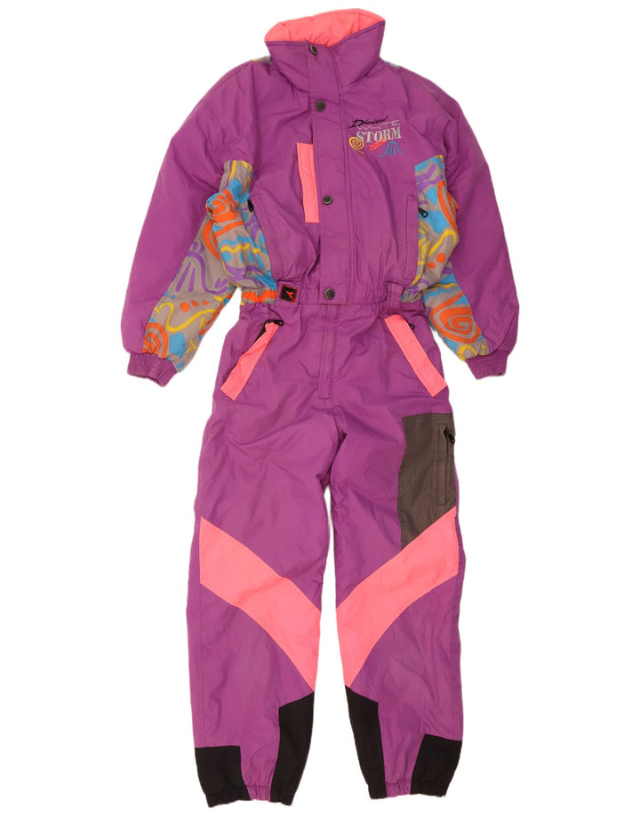 Macacão de esqui grande com capuz feminino Diadora UK 14 poliéster roxo médio
