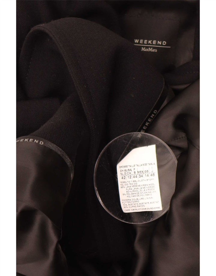 Sobretudo de fim de semana feminino Max Mara Reino Unido 14 Lã preta grande