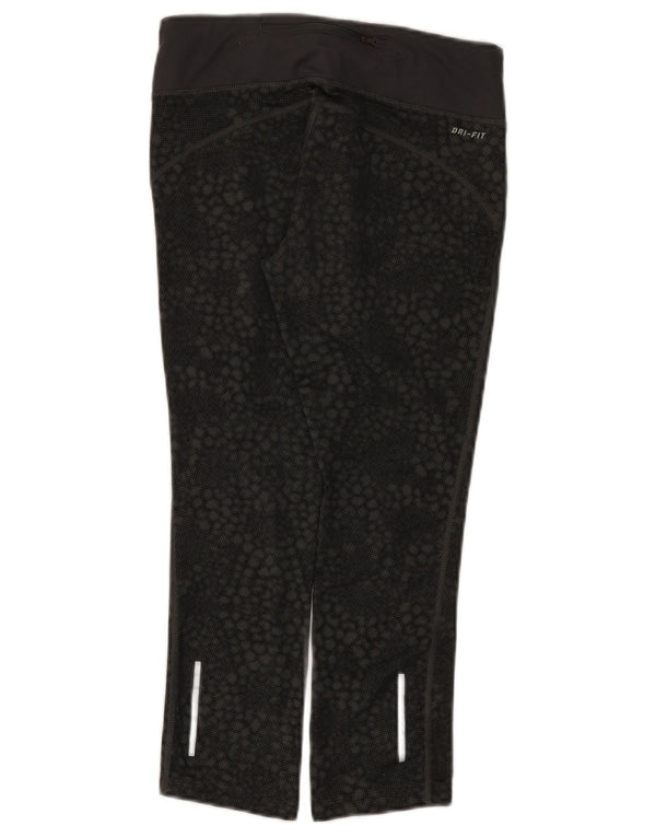 Leggings Nike Dri Fit Capri UK 8 Pequeno Poliéster Geométrico Preto