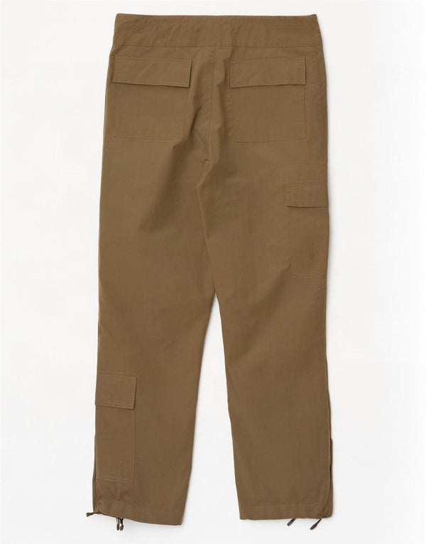 Calça cargo feminina ativa cintura alta reta IT 46 grande W30 L30 cáqui