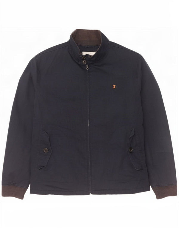 Jaqueta bomber masculina Farah UK 40 grande algodão azul marinho